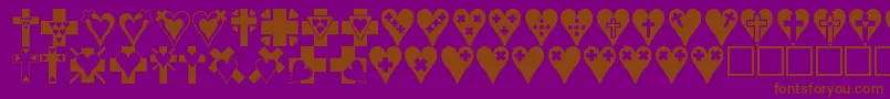 Crossesnhearts Font – Brown Fonts on Purple Background