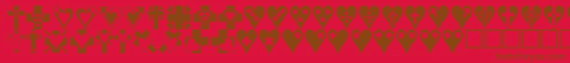 Crossesnhearts Font – Brown Fonts on Red Background