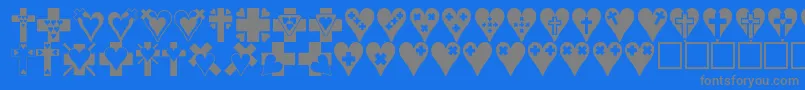 Crossesnhearts Font – Gray Fonts on Blue Background
