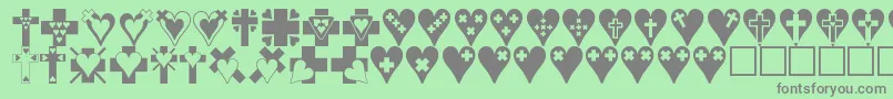 Crossesnhearts Font – Gray Fonts on Green Background