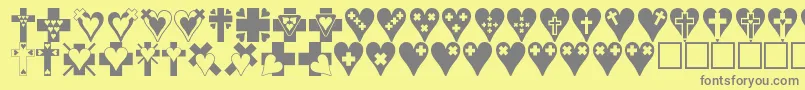 Crossesnhearts Font – Gray Fonts on Yellow Background