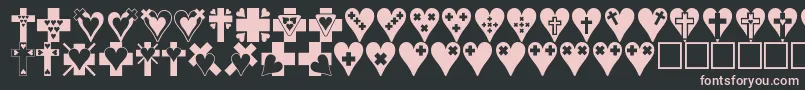 Crossesnhearts Font – Pink Fonts on Black Background