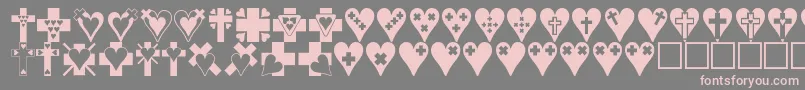 Crossesnhearts Font – Pink Fonts on Gray Background