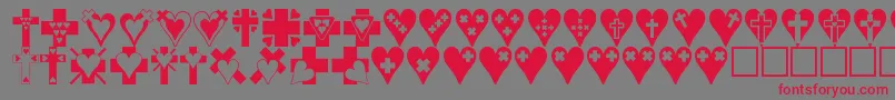 Crossesnhearts Font – Red Fonts on Gray Background