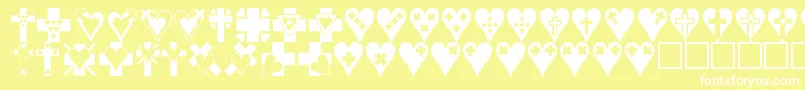 Crossesnhearts Font – White Fonts on Yellow Background