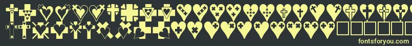 More about Crossesnhearts Font Crossesnhearts Font – Yellow Fonts on Black Background