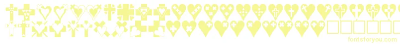 Crossesnhearts Font – Yellow Fonts on White Background