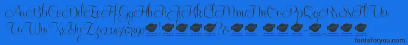 Centeriascriptdemo Font – Black Fonts on Blue Background