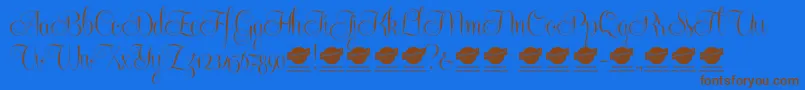 Centeriascriptdemo Font – Brown Fonts on Blue Background