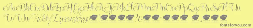 Centeriascriptdemo Font – Gray Fonts on Yellow Background