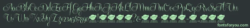 Centeriascriptdemo Font – Green Fonts on Black Background