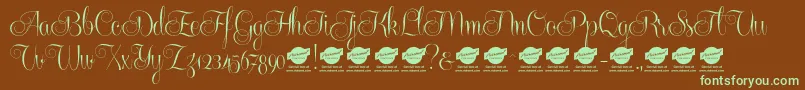 Centeriascriptdemo Font – Green Fonts on Brown Background