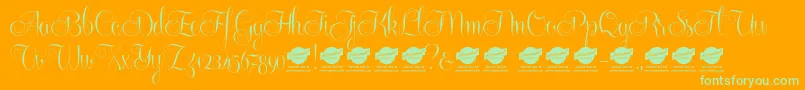 Centeriascriptdemo Font – Green Fonts on Orange Background