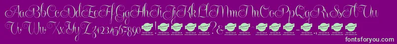 Centeriascriptdemo Font – Green Fonts on Purple Background