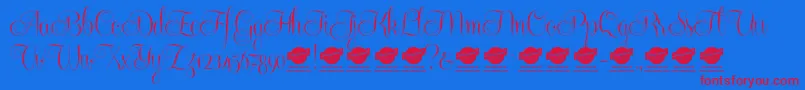 Centeriascriptdemo Font – Red Fonts on Blue Background