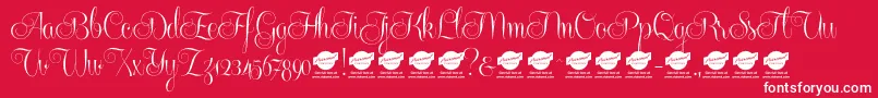 Centeriascriptdemo Font – White Fonts on Red Background