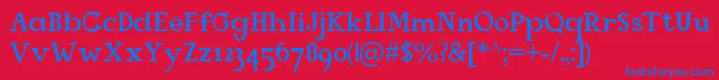 Mangala Font – Blue Fonts on Red Background