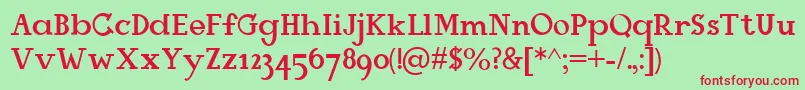 Mangala Font – Red Fonts on Green Background