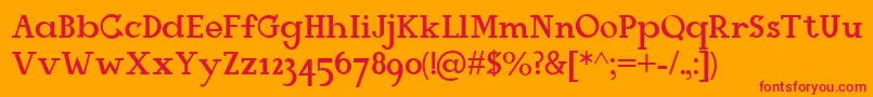 Mangala Font – Red Fonts on Orange Background