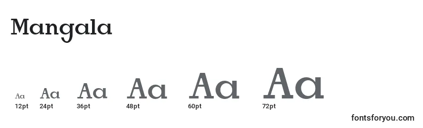 Размеры шрифта Mangala