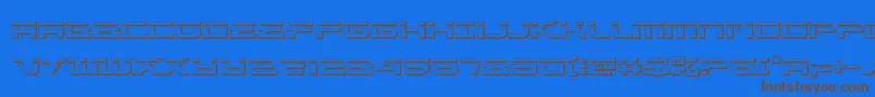 Alexisv3bullet-Schriftart – Braune Schriften auf blauem Hintergrund