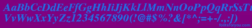 RomanelevenBold Font – Blue Fonts on Purple Background