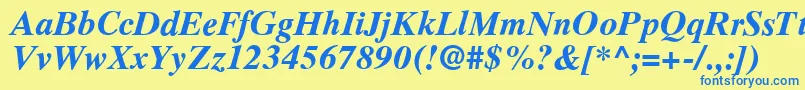 RomanelevenBold Font – Blue Fonts on Yellow Background