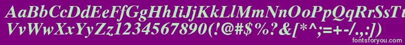RomanelevenBold Font – Green Fonts on Purple Background