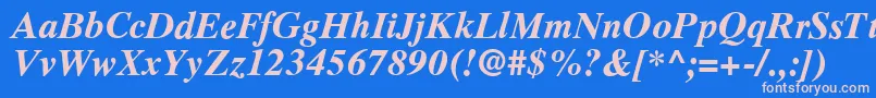RomanelevenBold Font – Pink Fonts on Blue Background