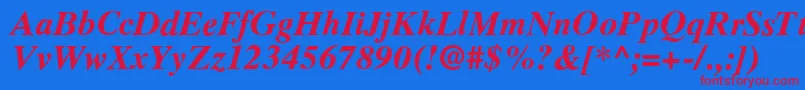 RomanelevenBold Font – Red Fonts on Blue Background