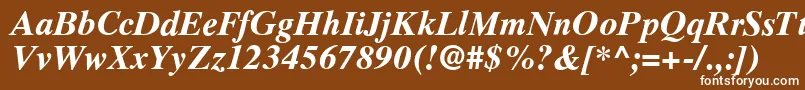 RomanelevenBold-fontti – valkoiset fontit ruskealla taustalla