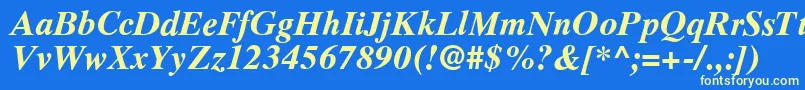 RomanelevenBold Font – Yellow Fonts on Blue Background
