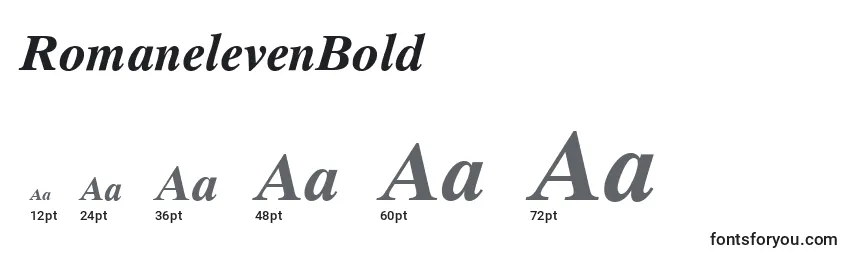Размеры шрифта RomanelevenBold
