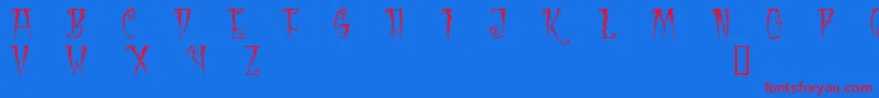 BlackCow Font – Red Fonts on Blue Background