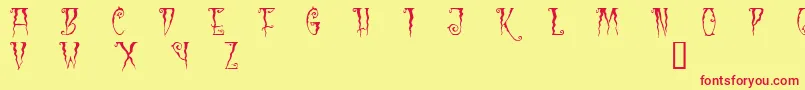BlackCow-Schriftart – Rote Schriften auf gelbem Hintergrund