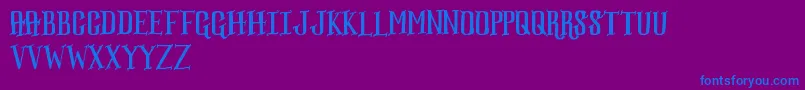 Bull Font – Blue Fonts on Purple Background