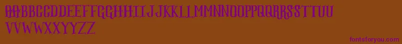 Bull Font – Purple Fonts on Brown Background