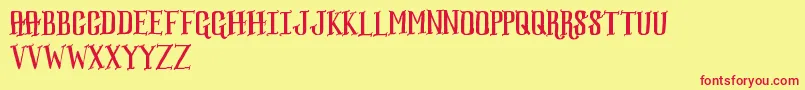 Bull Font – Red Fonts on Yellow Background