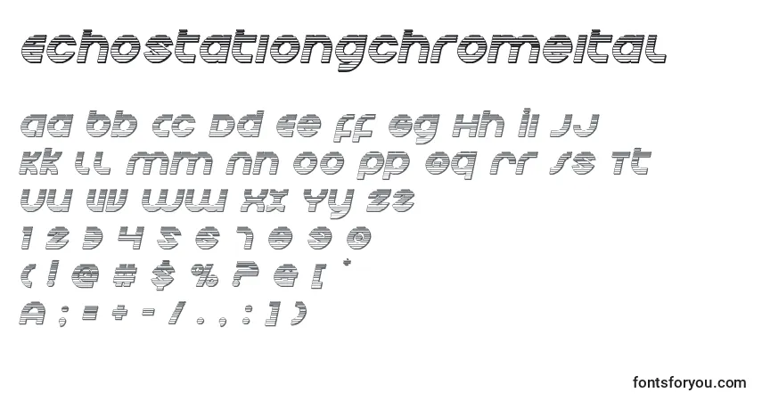 Schriftart Echostationgchromeital – Alphabet, Zahlen, spezielle Symbole