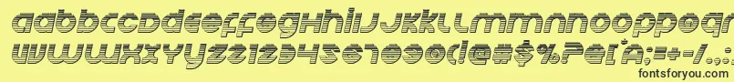 Echostationgchromeital-Schriftart – Schwarze Schriften auf gelbem Hintergrund