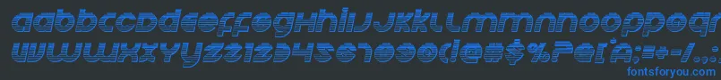 Echostationgchromeital Font – Blue Fonts on Black Background