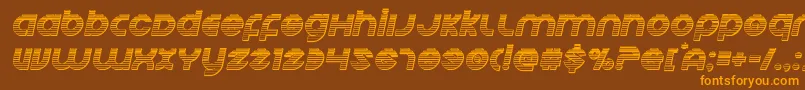 Echostationgchromeital Font – Orange Fonts on Brown Background
