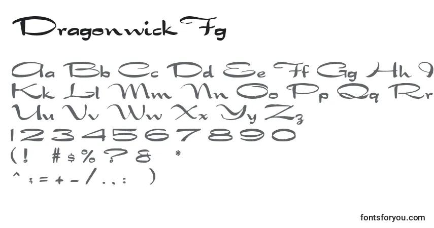 Schriftart DragonwickFg – Alphabet, Zahlen, spezielle Symbole