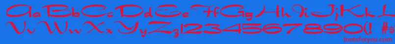Police DragonwickFg – polices rouges sur fond bleu
