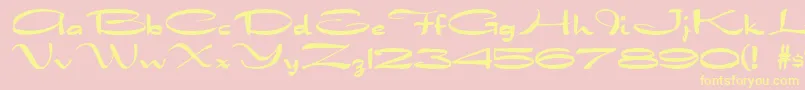 DragonwickFg-Schriftart – Gelbe Schriften auf rosa Hintergrund