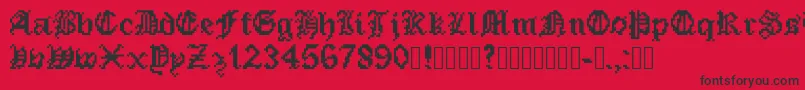 PixeledEnglishFont Font – Black Fonts on Red Background