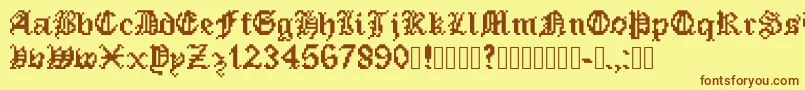 PixeledEnglishFont Font – Brown Fonts on Yellow Background