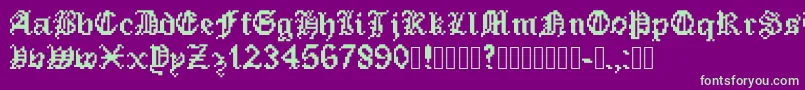 fuente PixeledEnglishFont – Fuentes Verdes Sobre Fondo Morado