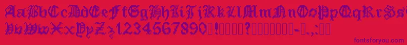 fuente PixeledEnglishFont – Fuentes Moradas Sobre Fondo Rojo