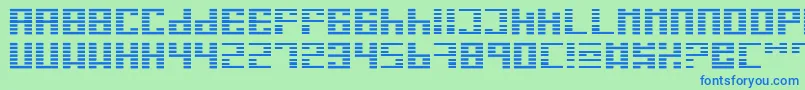 I Font – Blue Fonts on Green Background